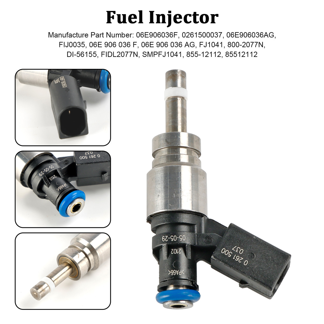 2010-2011 AUDI A6 3.2L V6 1*Fuel Injector 06E906036F, 0261500037, 06E906036AG, FIJ0035, 06E906036 F, 06E 906 036 AG, FJ1041, 800-2077N, DI-56155,silver Generic
