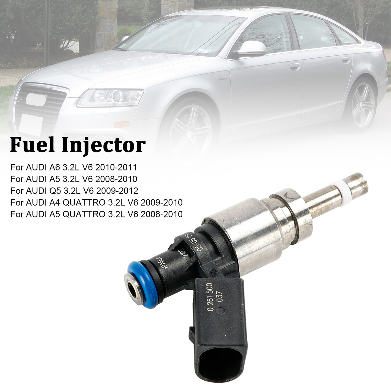 2009-2012 AUDI Q5 3.2L V6 1*Fuel Injector 06E906036F, 0261500037, 06E906036AG, FIJ0035, 06E906036 F, 06E 906 036 AG, FJ1041, 800-2077N, DI-56155,silver Generic