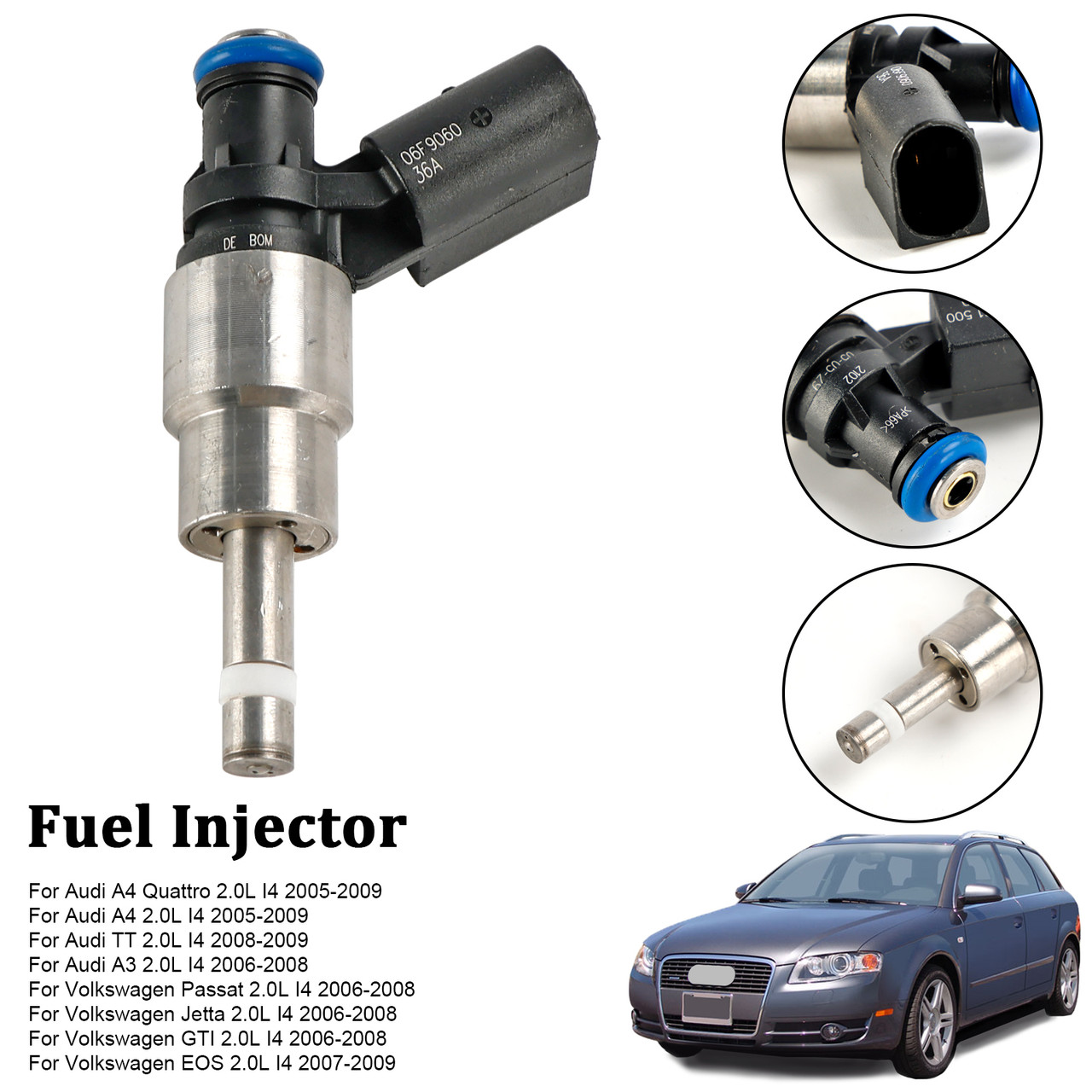 2006-2008 Volkswagen Jetta 2.0L I4 1*Fuel Injector 06F906036A, 0261500020, 0261500020, 061500021, 06D998907, 06D998907, 0261500021 silver Generic