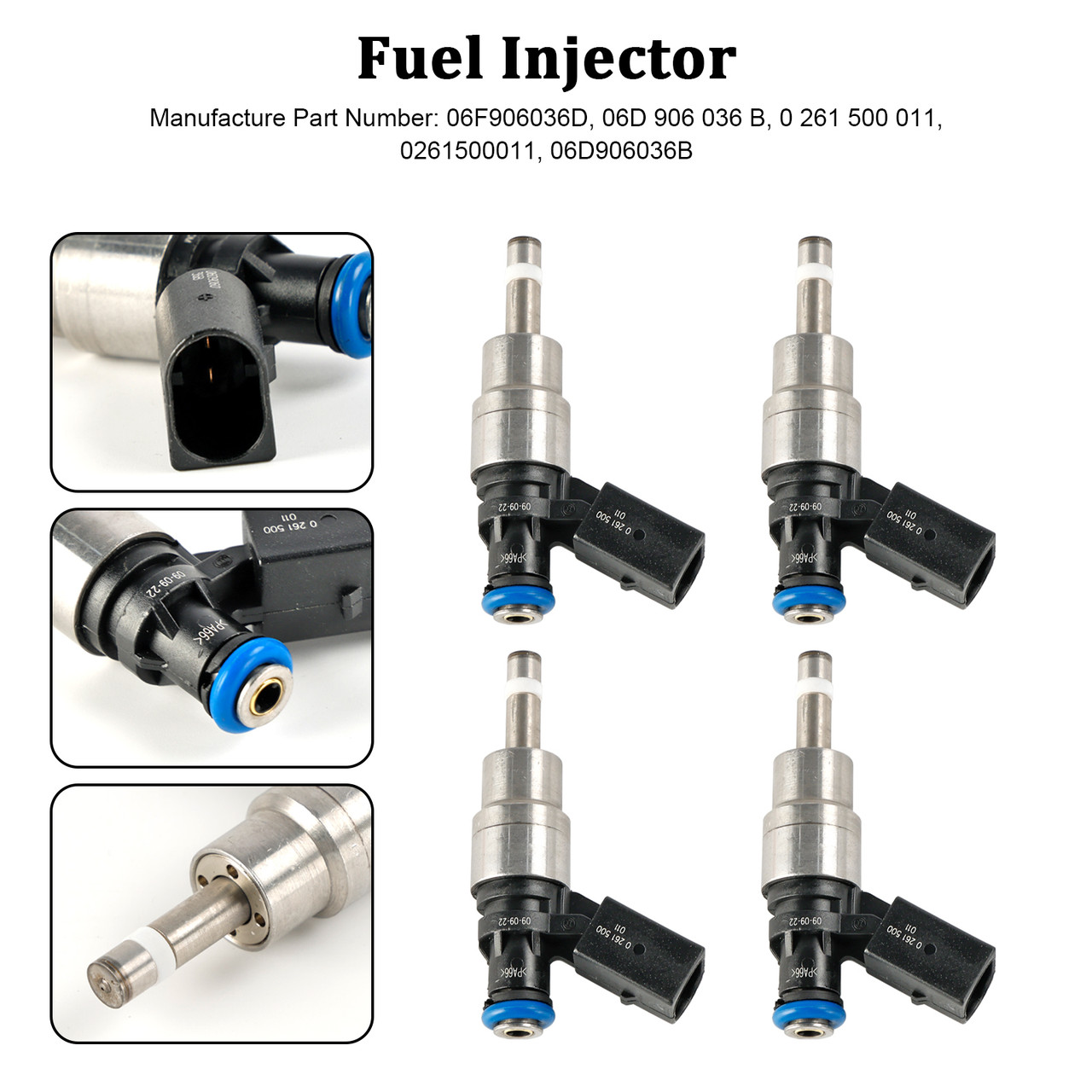2004-2008 Audi A3 2.0T 4*Fuel Injector 06F906036D, 06D906036B, 0261500011, 0261500011, 06D906036B Generic