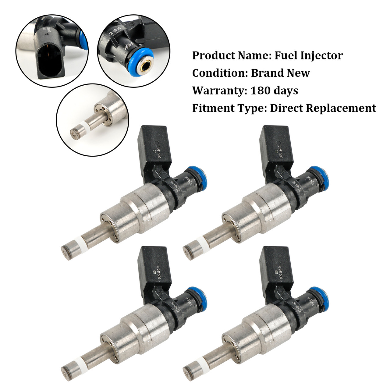 2004-2008 Audi A3 2.0T 4*Fuel Injector 06F906036D, 06D906036B, 0261500011, 0261500011, 06D906036B Generic