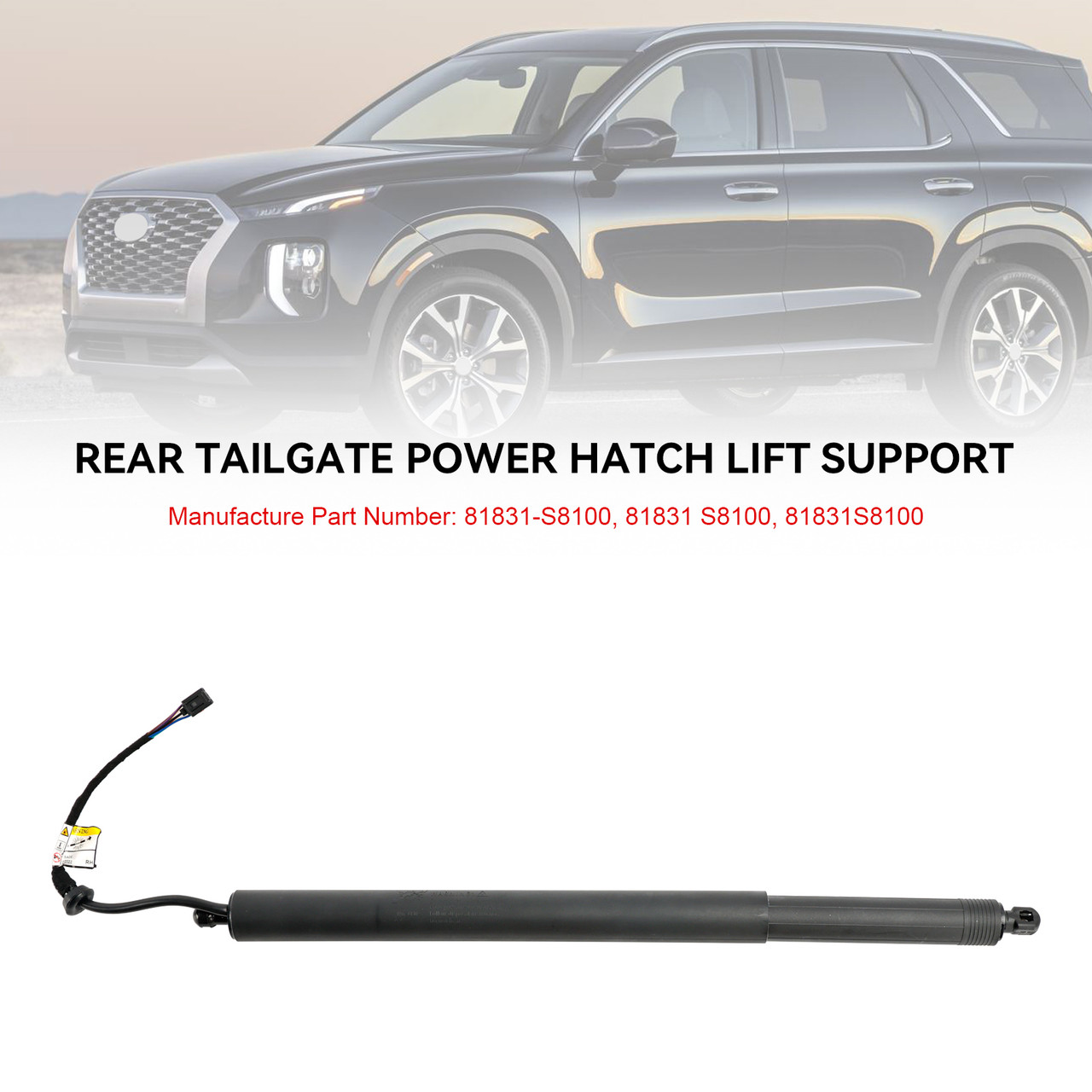 2020-2022 Hyundai Palisade right Rear Tailgate Power Hatch Lift Support 81841-S8100, 81841S8100, 81841 S8100 black Generic