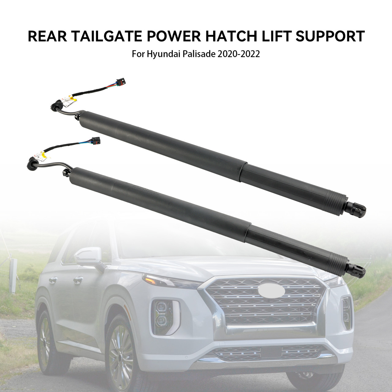 2020-2022 Hyundai Palisade Left + right Rear Tailgate Power Hatch Lift Support 81841-S8100, 81841S8100, 81841 S8100, 81831-S8100, 81831 S8100, 81831S8100 black Generic