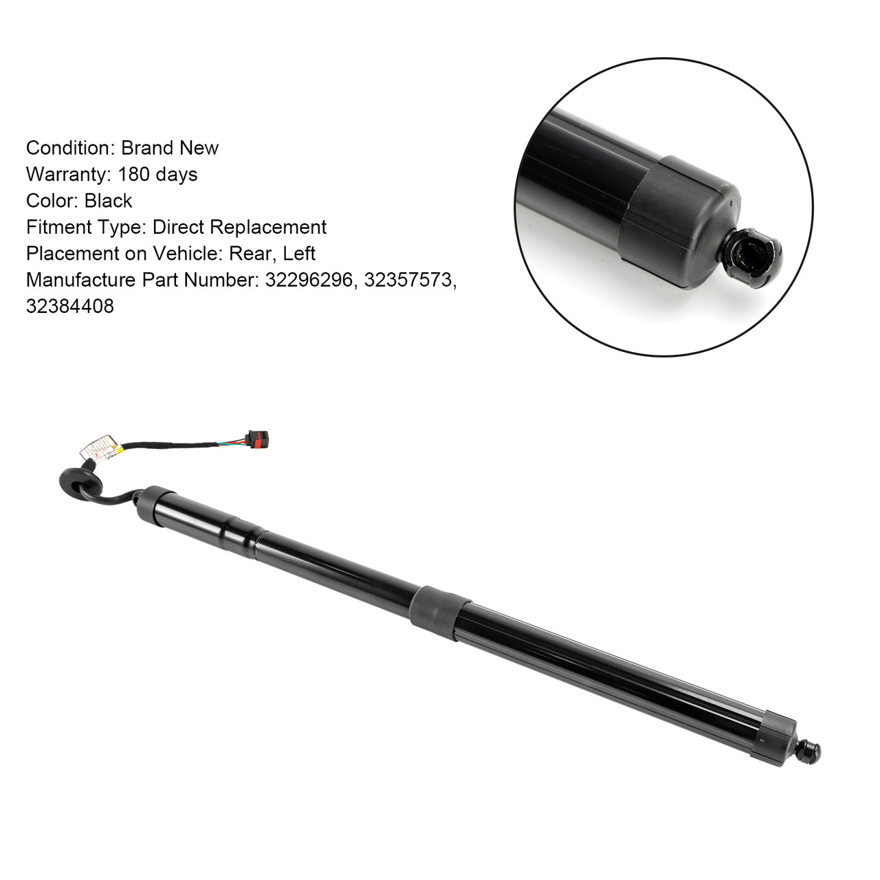 2018/09-2023/12 Volvo XC40 536 1.5L left Rear Tailgate Power Hatch Lift Support 32296296, 31479594, 32357573, 32384408 black Generic