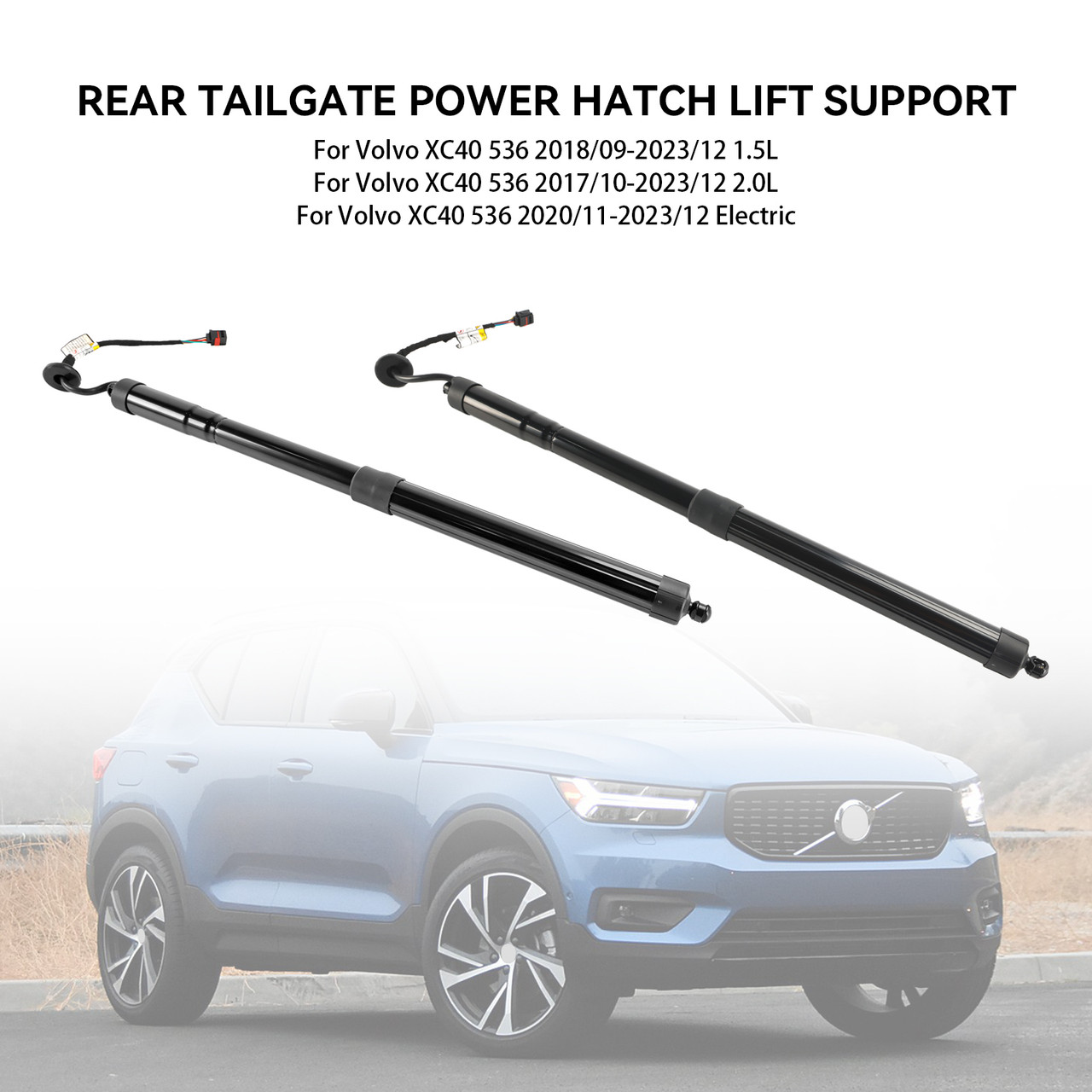 2020/11-2023/12 Volvo XC40 536 Electric left + right Rear Tailgate Power Hatch Lift Support 32296297, 32296296, 32357573, 32384408 black Generic