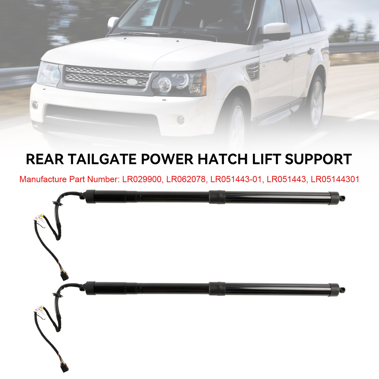 2010-2013 Land Rover Range Rover Sport L320 left and right Rear Tailgate Power Hatch Lift Support LR029900, LR062078, LR051443-01, LR051443, LR05144301 black Generic