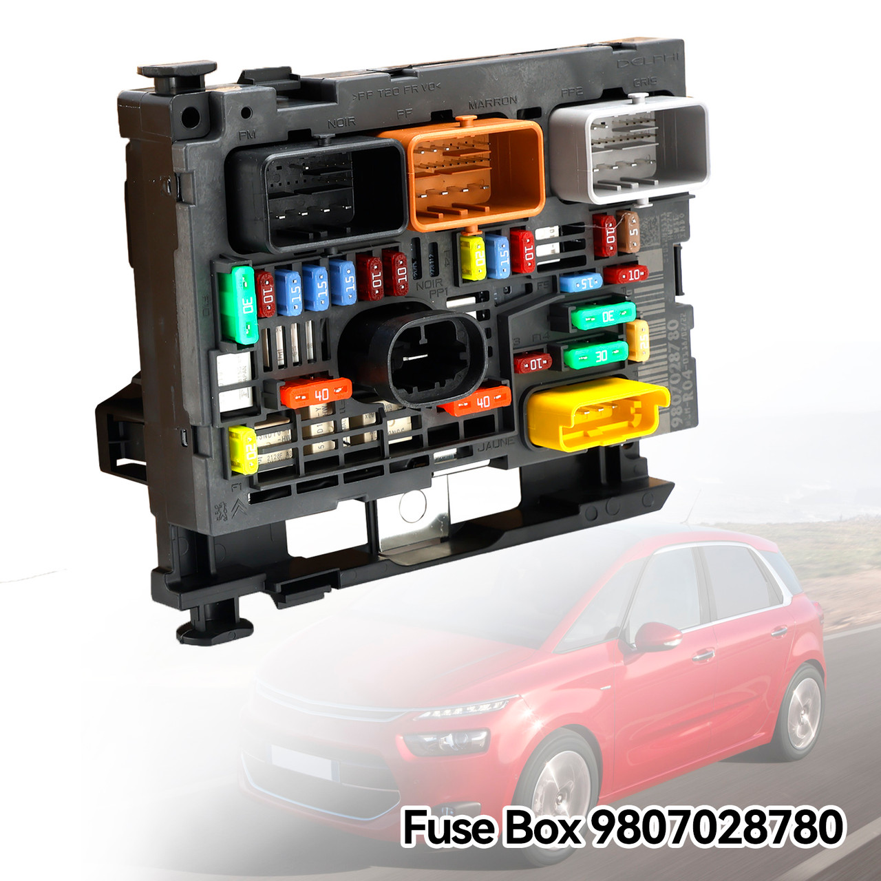 2007 onwards Peugeot 308 CC (4B_) Fuse Box BSM 9807028780 Multicolor Generic