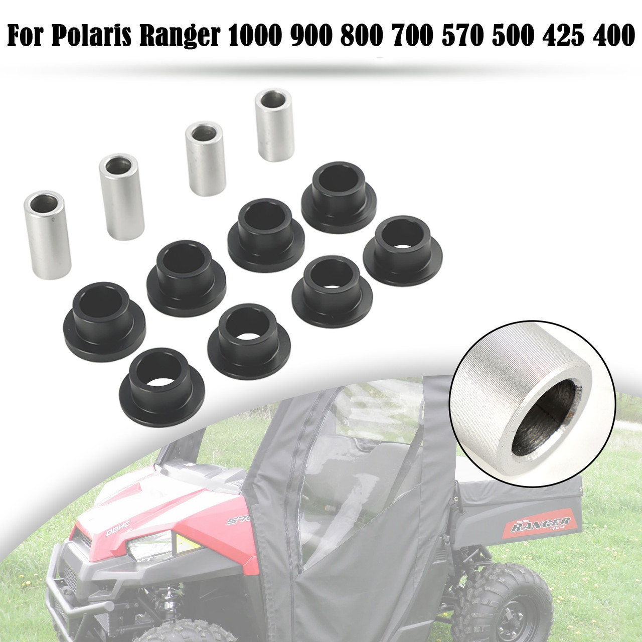 2001-2023 Ranger 400/425/500/570/700/800/900/1000 Diesel ETX EV TM Shock Absorber Bushings Upper Lower 7042078, 7042333 Generic