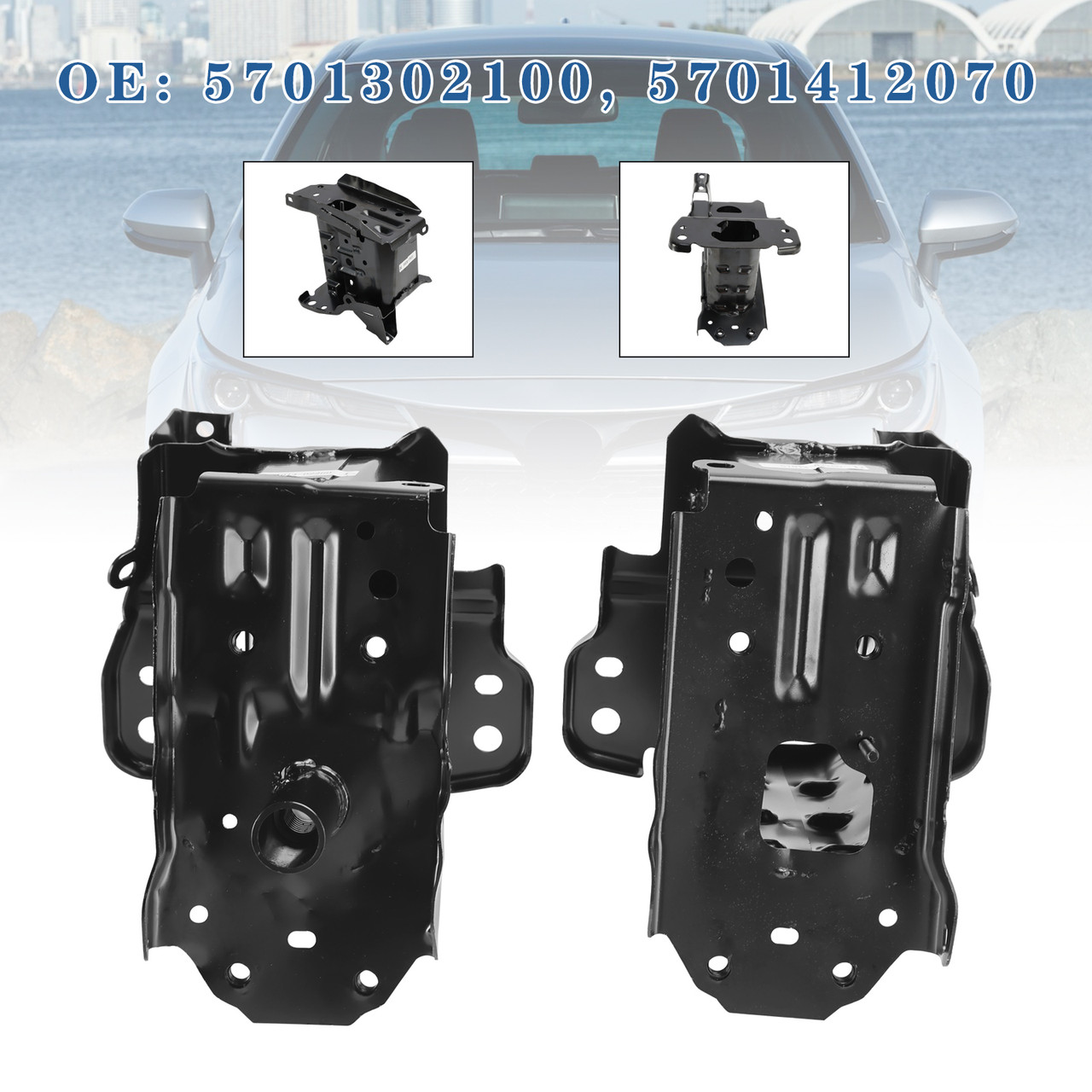 2019-2021,2023 Toyota Corolla SE, XSE 2x Bumper Brackets 5701302100 5701412070 Generic