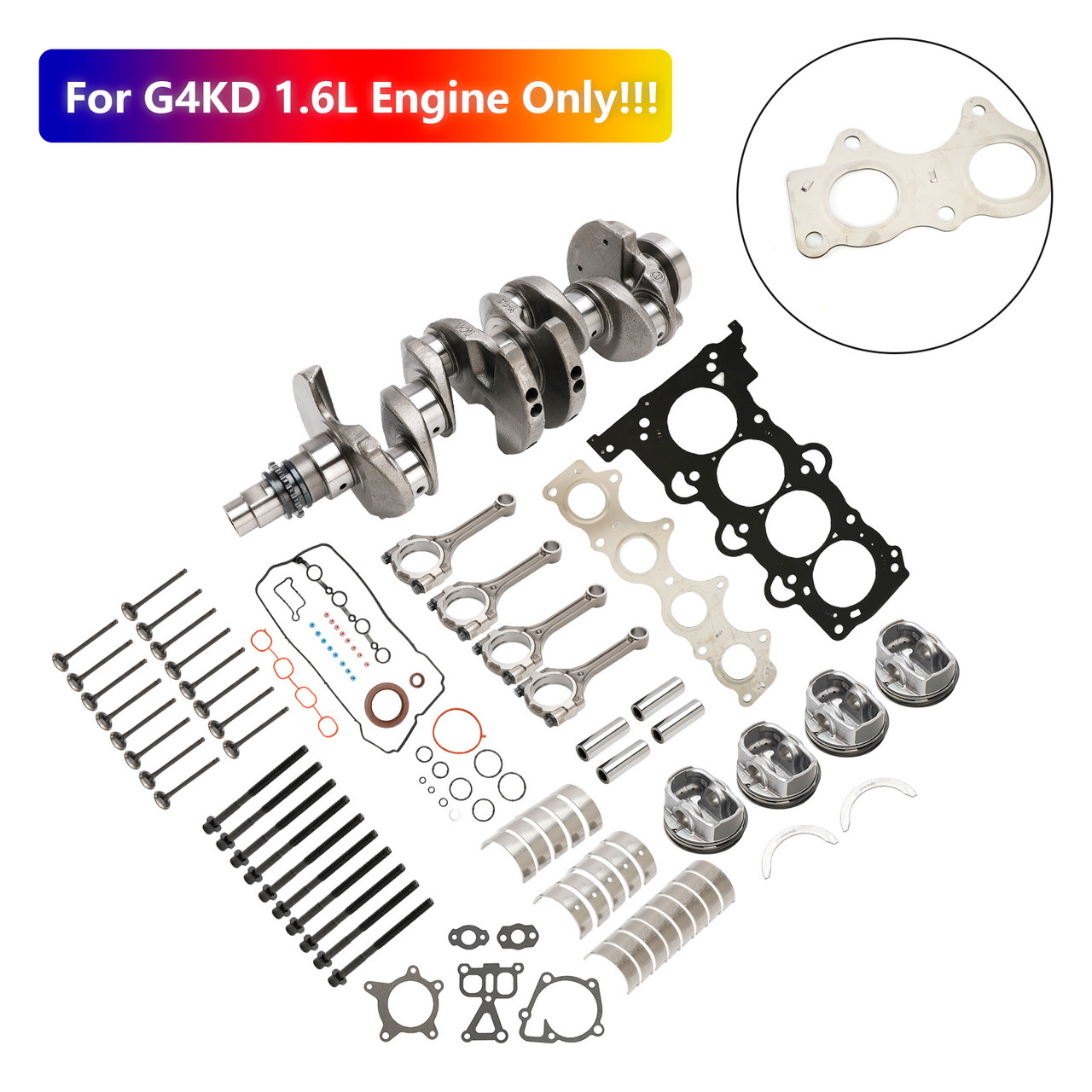 2012绡揅2018 Kia K3/Forte Engine Rebuild Overhaul Kit w/Crankshaft & Connecting Rod 231102B610 235102B000 Generic