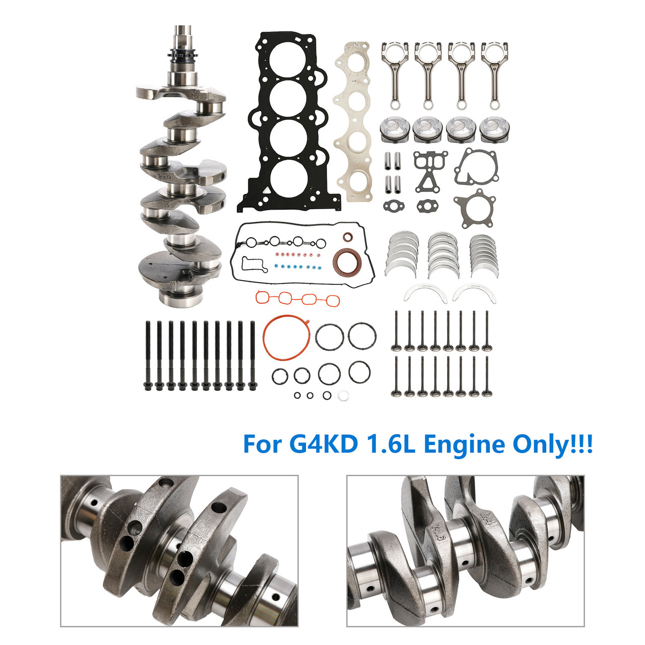 2010-2021 Kia Sportage (SL, QL) Engine Rebuild Overhaul Kit w/Crankshaft & Connecting Rod 231102B610 235102B000 Generic