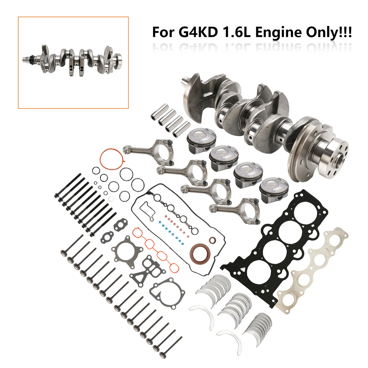 2010-2021 Kia Sportage (SL, QL) Engine Rebuild Overhaul Kit w/Crankshaft & Connecting Rod 231102B610 235102B000 Generic