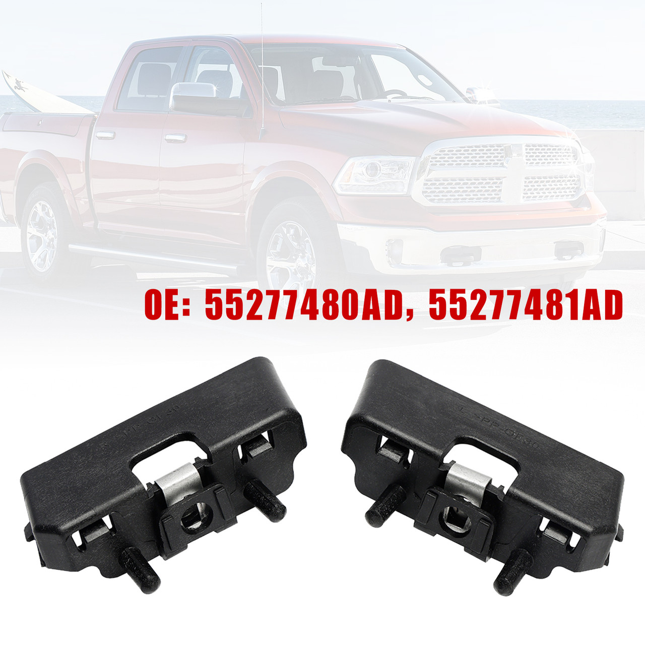 2009-2020 Dodge Ram 1500 Front Bumper Upper Cover Outer Support Bracket Right & Left 55277480AD 55277481AD Generic