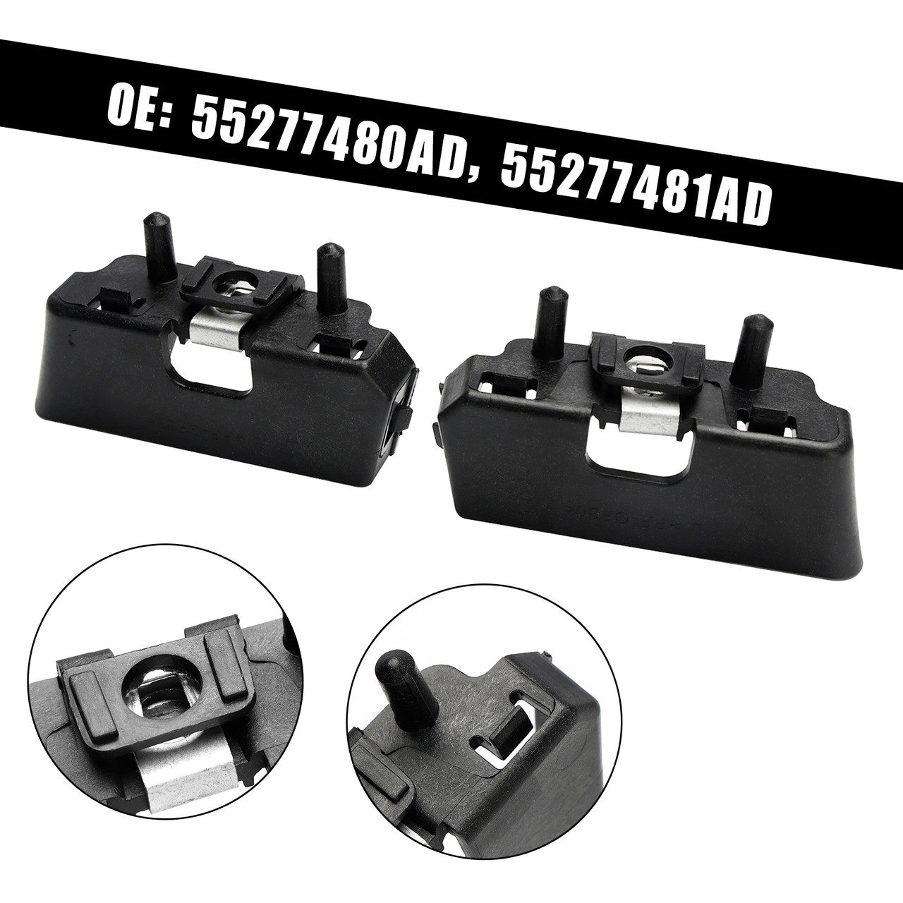 2009-2020 Dodge Ram 1500 Front Bumper Upper Cover Outer Support Bracket Right & Left 55277480AD 55277481AD Generic