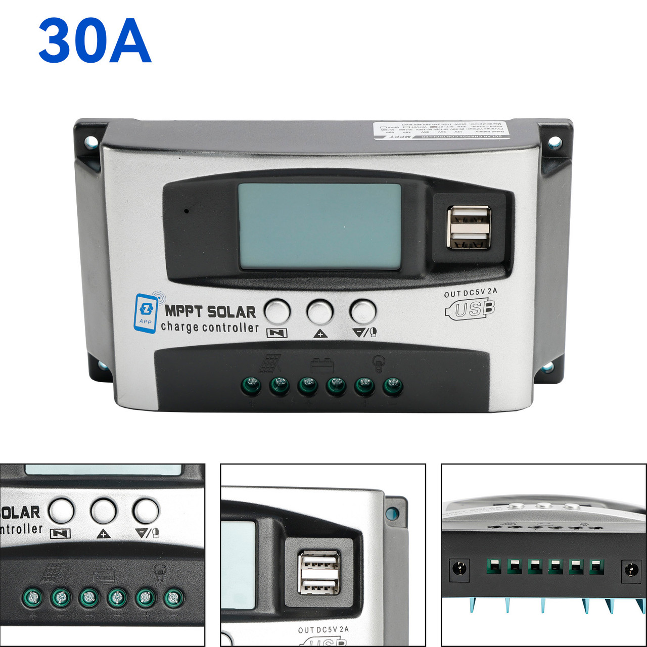 30A MPPT High Energy Solar DSP Controller Repair Battery APP to Remotely Manage