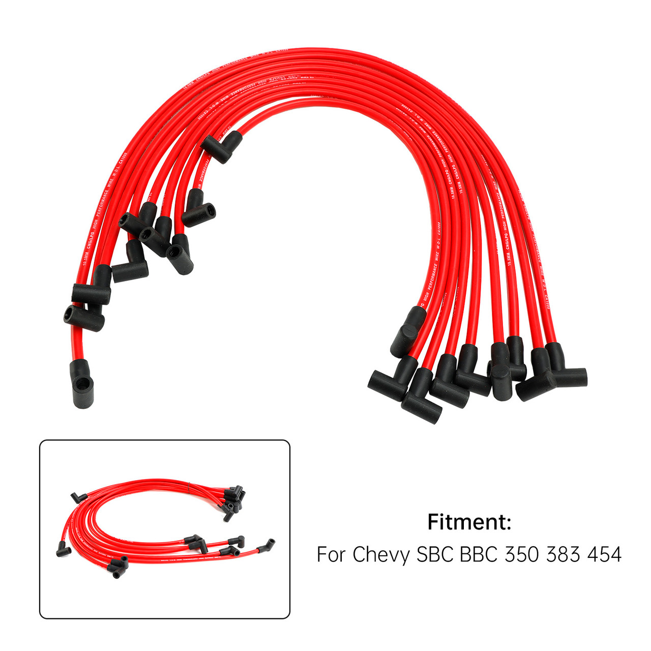 Chevy SBC BBC 350 383 454 8.5MM Electronic Ignition Spark Plug Wire Set WIRED030PWSBC350 Generic