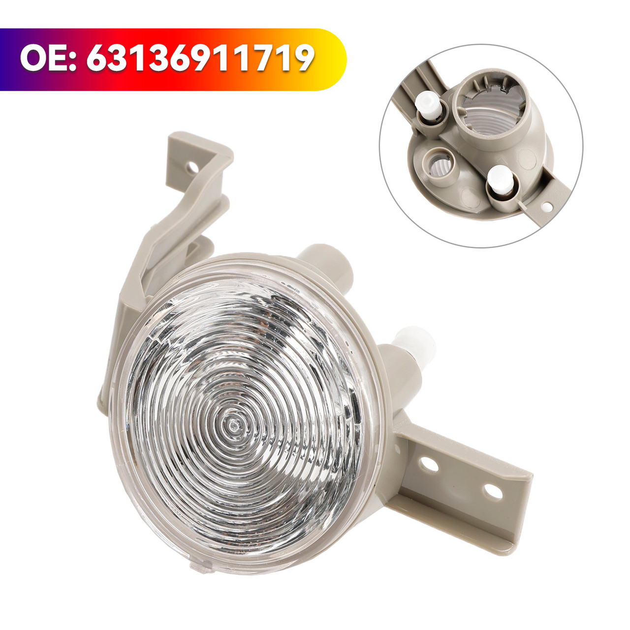 2001-2007 Mini Cooper Convertible Front Left Indicator Light Lamp Flasher Clear Lens 63136911719 Generic