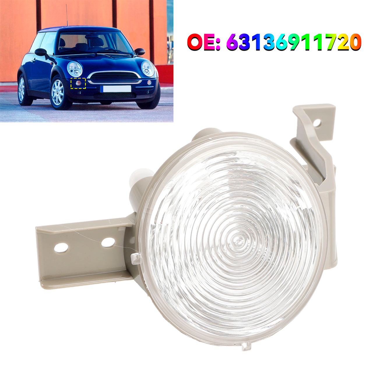 2001-2007 Mini Cooper Convertible Front Right Indicator Light Lamp Flasher Clear Lens 63136911719 Generic