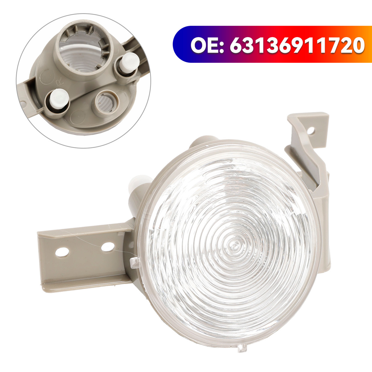 2001-2007 Mini Cooper Convertible Front Right Indicator Light Lamp Flasher Clear Lens 63136911719 Generic