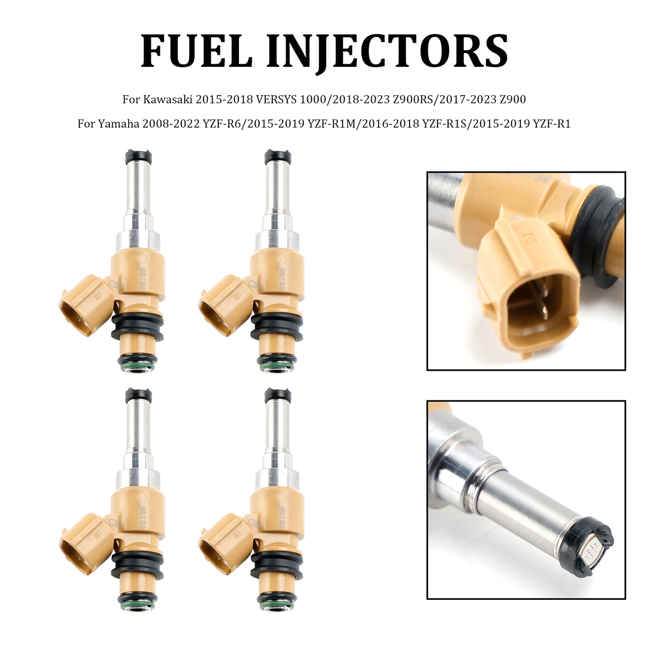 2015-2023 Kawasaki VERSYS 1000 Z900RS SE Z900 4pcs Fuel Injectors 49033-0034 Generic