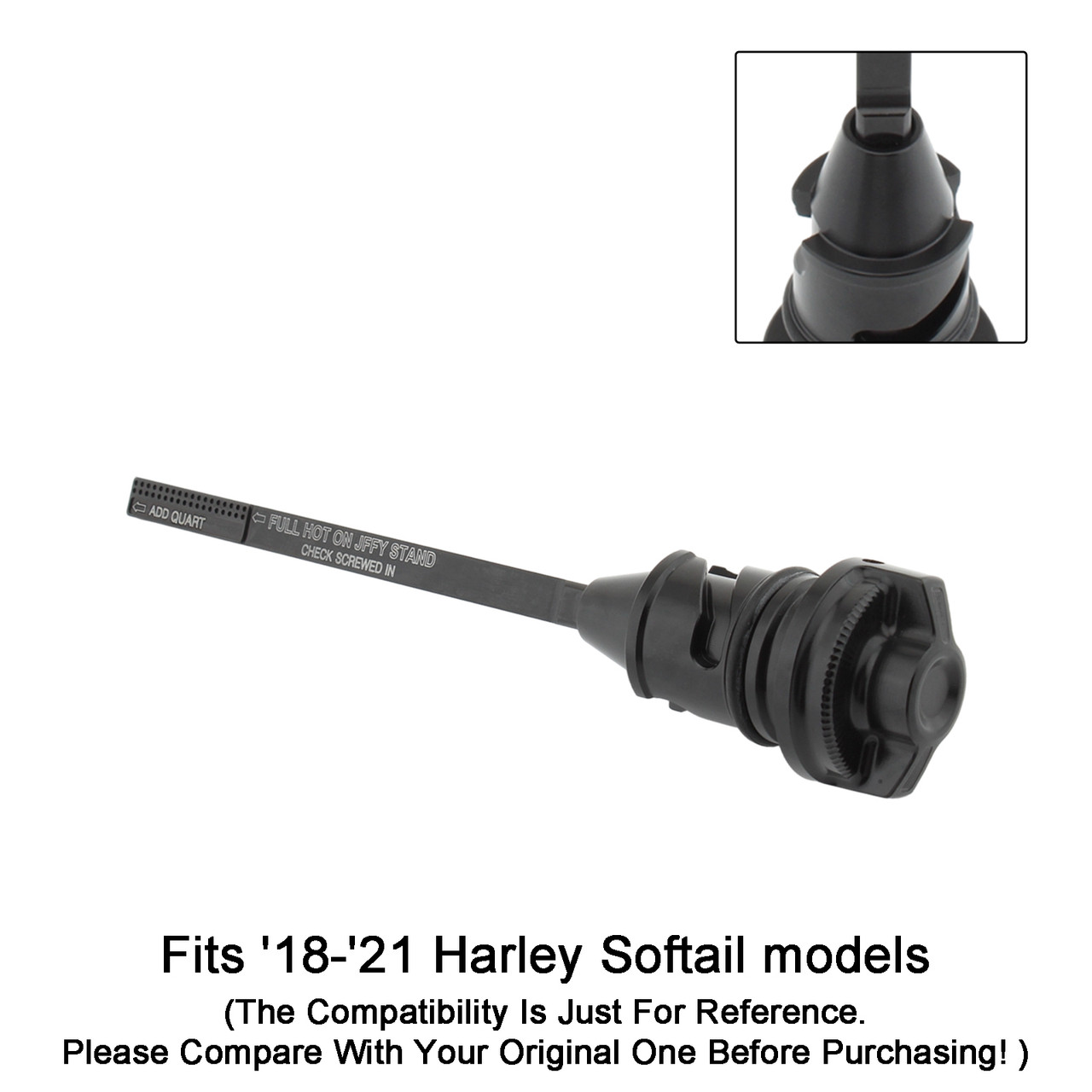2018-2022 Harley Softail Breakout Fat Boy 114 Street Bob Oil Dipstick Tank Cap Plug Black Generic