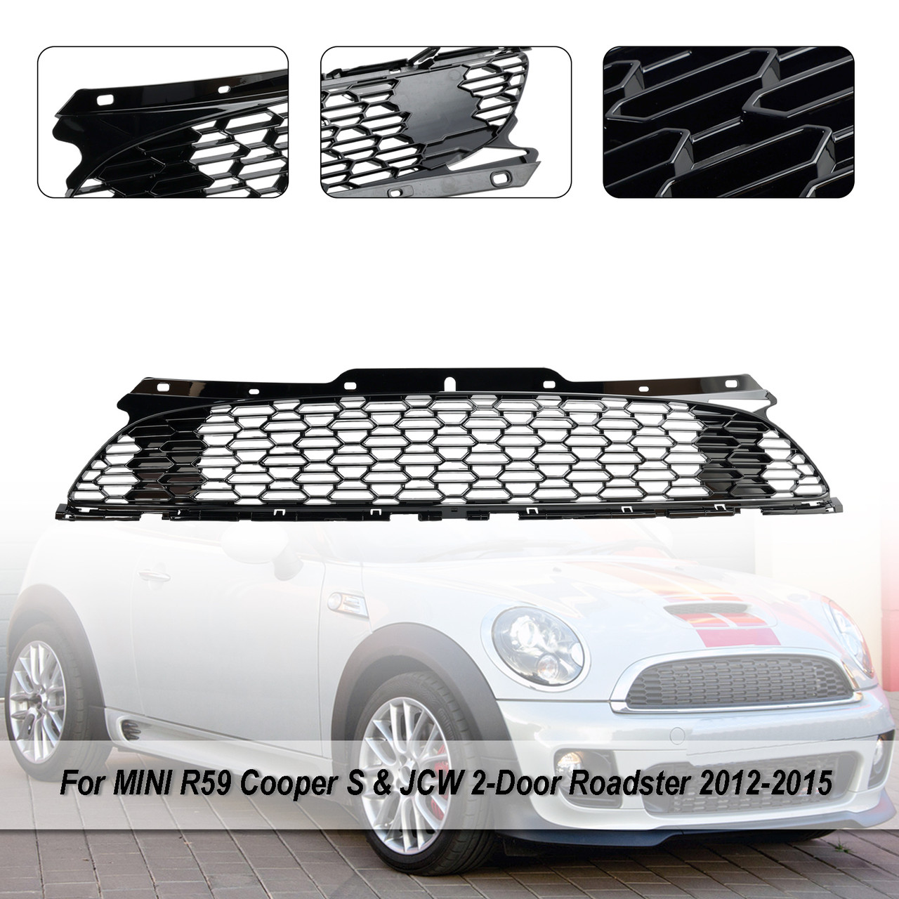 2007-2013 MINI R56 Cooper S & JCW 3-Door Hatchback Front Bumper Grille Black Generic