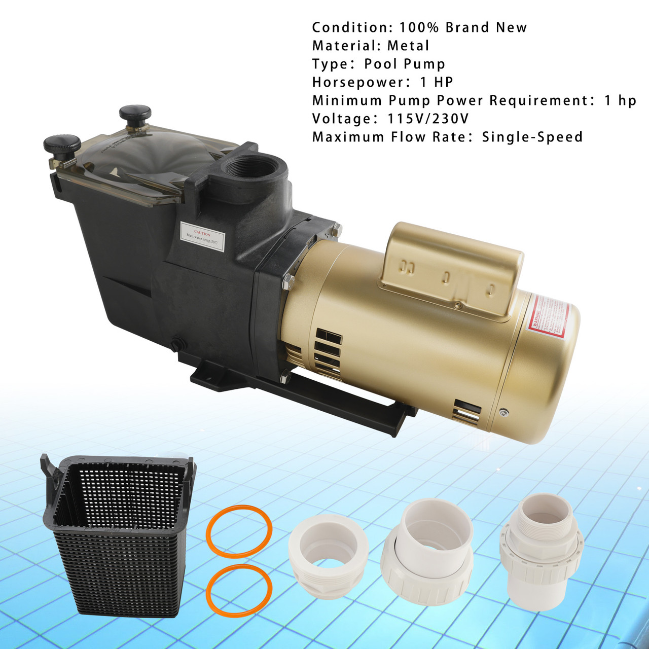 Super Pump 1 HP Single Speed Pool Pump 115/230V W3SP2607X10 Generic