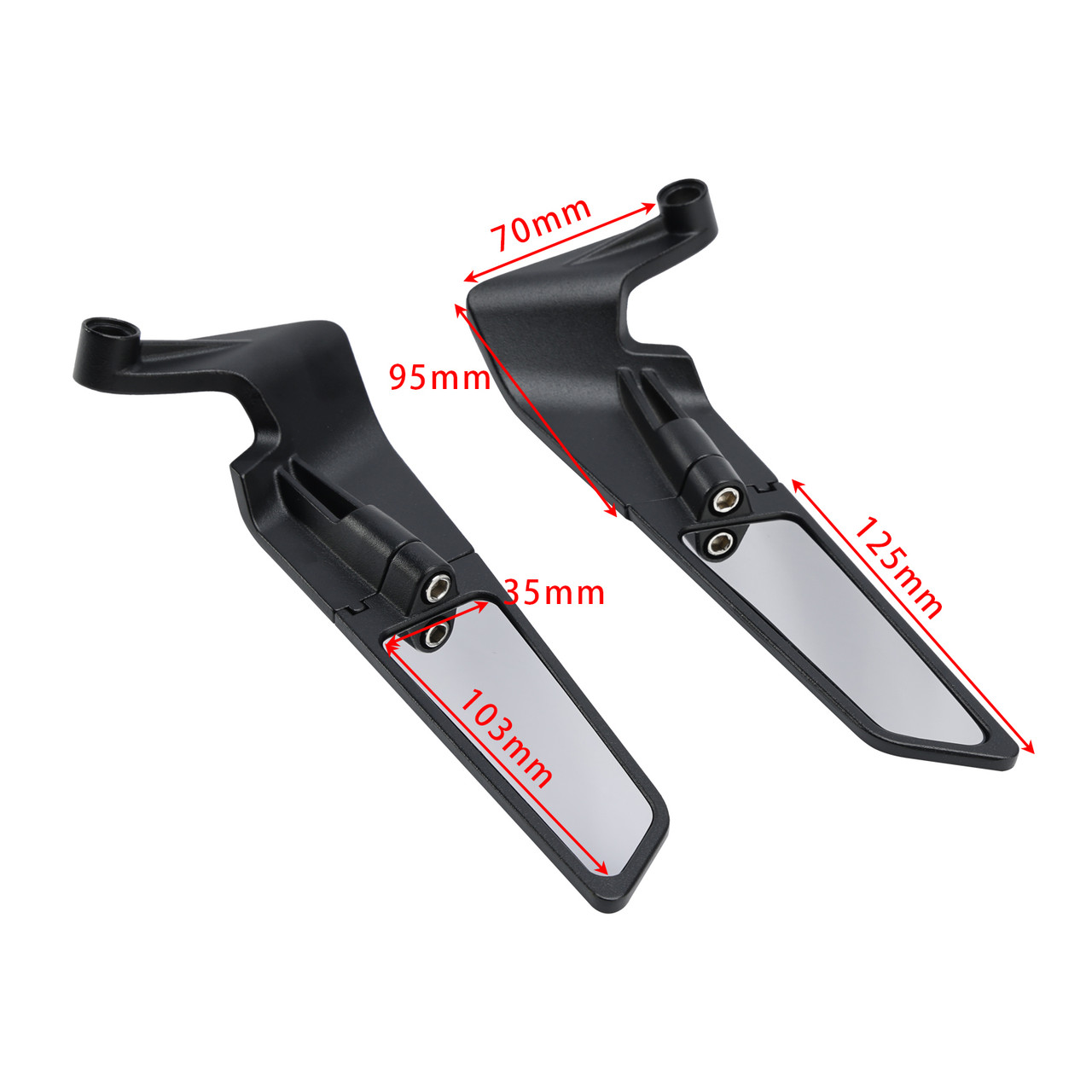 2017-2024 Kawasaki Z650 Z900 Z H2 Motorcycle Wind Wing Adjustable Swivel Mirror Black White Generic