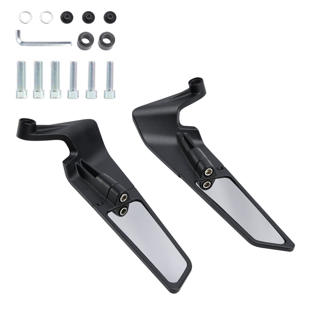 2015-2024 Aprilia Tuono V4 1100 Factory RR Motorcycle Wind Wing Adjustable Swivel Mirror Black White Generic