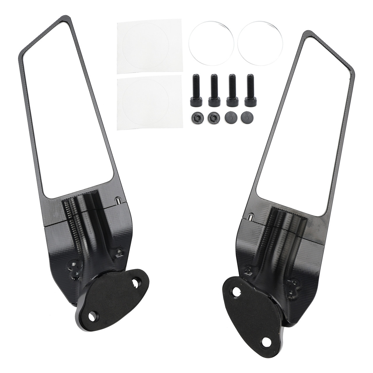 2015-2023 Honda CBR300R CNC Aluminum Adjustable Swivel Winglet Mirror White Generic