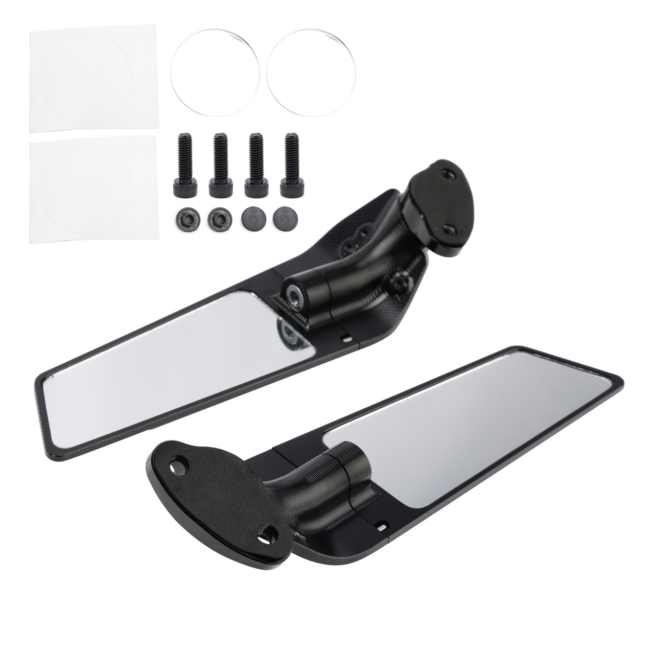 2015-2023 Honda CBR300R CNC Aluminum Adjustable Swivel Winglet Mirror White Generic