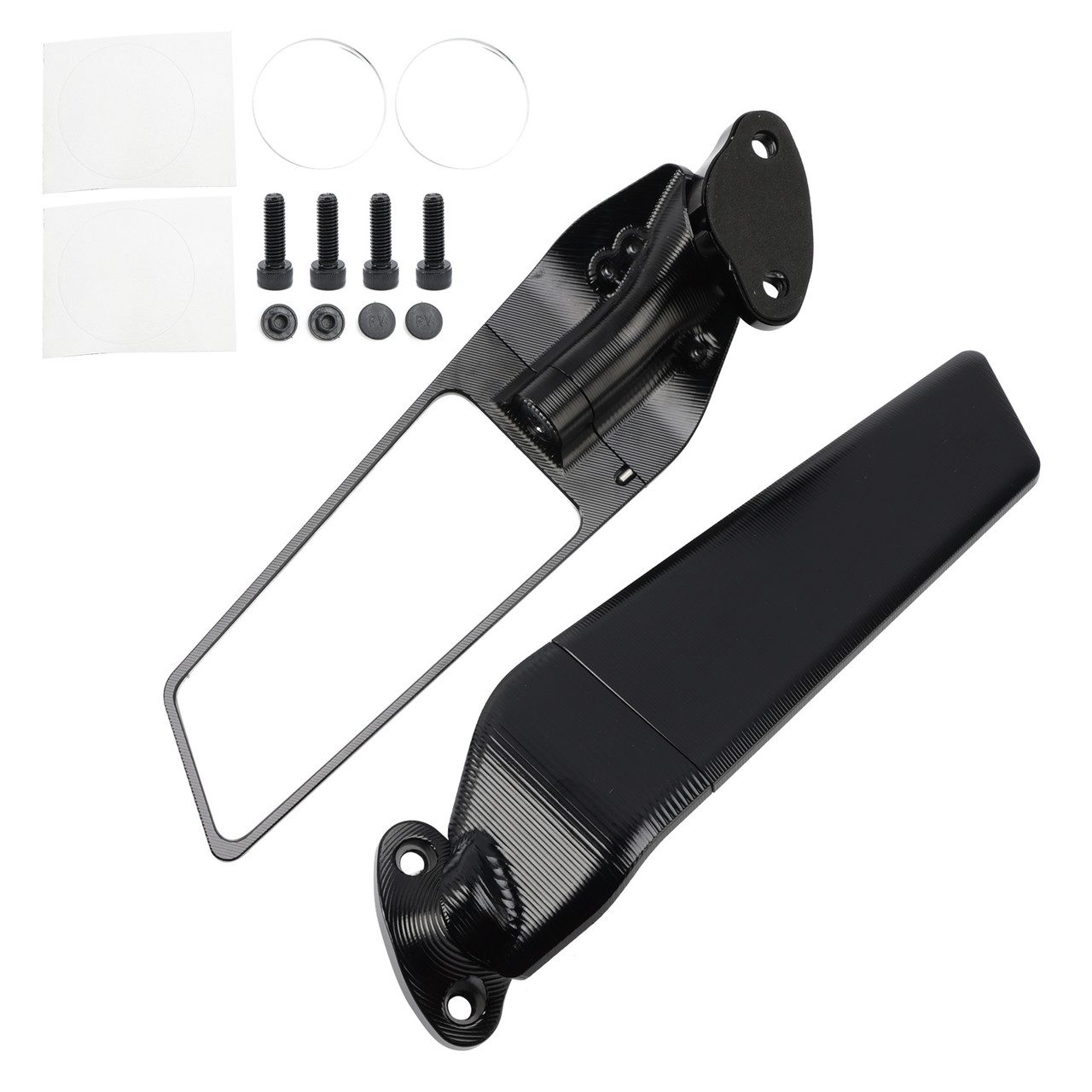 2015-2023 Honda CBR300R CNC Aluminum Adjustable Swivel Winglet Mirror White Generic