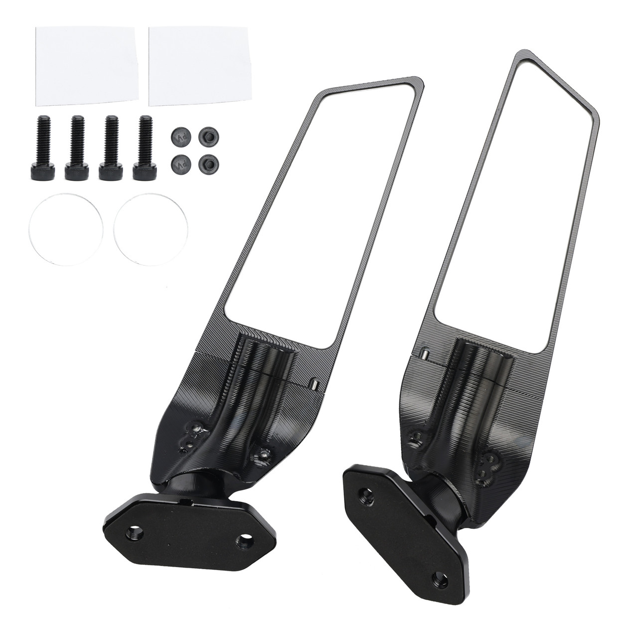 2019-2021 Kawasaki Ninja 125 CNC Aluminum Adjustable Swivel Winglet Mirror White Generic