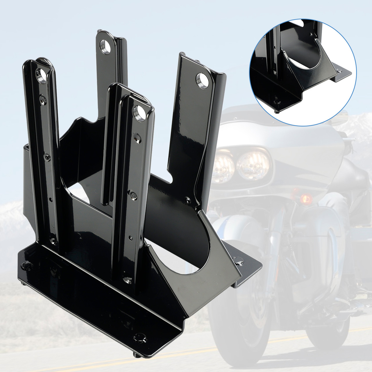 1998-2013 Harley Road Glide Front Fairing Support Mount Brackets Black Generic 1998-2013 Harley Road Glide Front Fairing Support Mount Brackets Black Generic