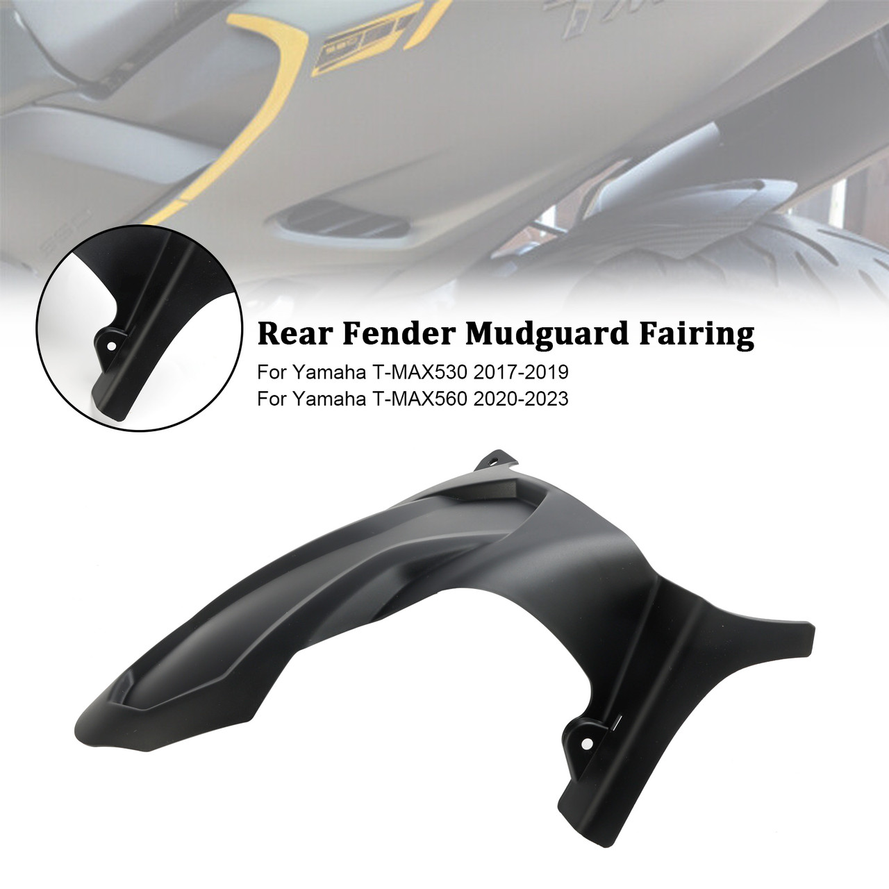 Rear Fender Mudguard Fairing Black For Yamaha T-MAX 530 17-19 T-MAX 560 20-23