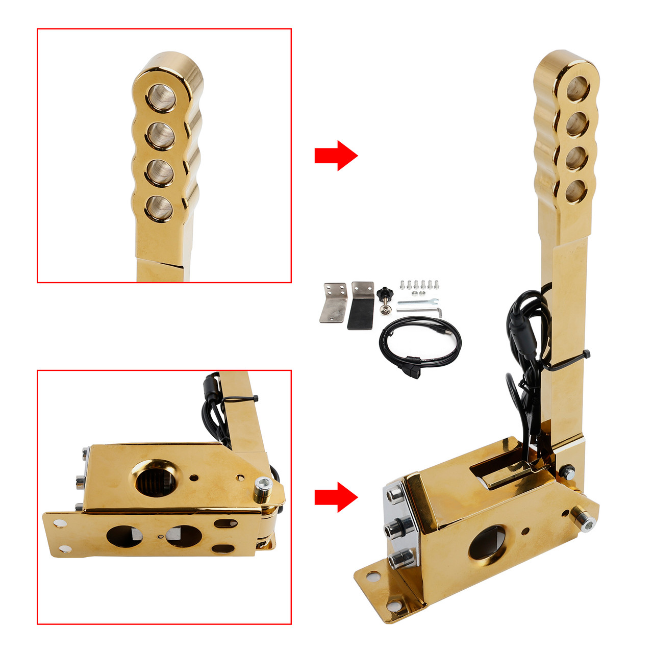 14Bit SIM USB Handbrake Kit For Assetto PC Racing Games G25/G27/G29/T300/T500 Gold