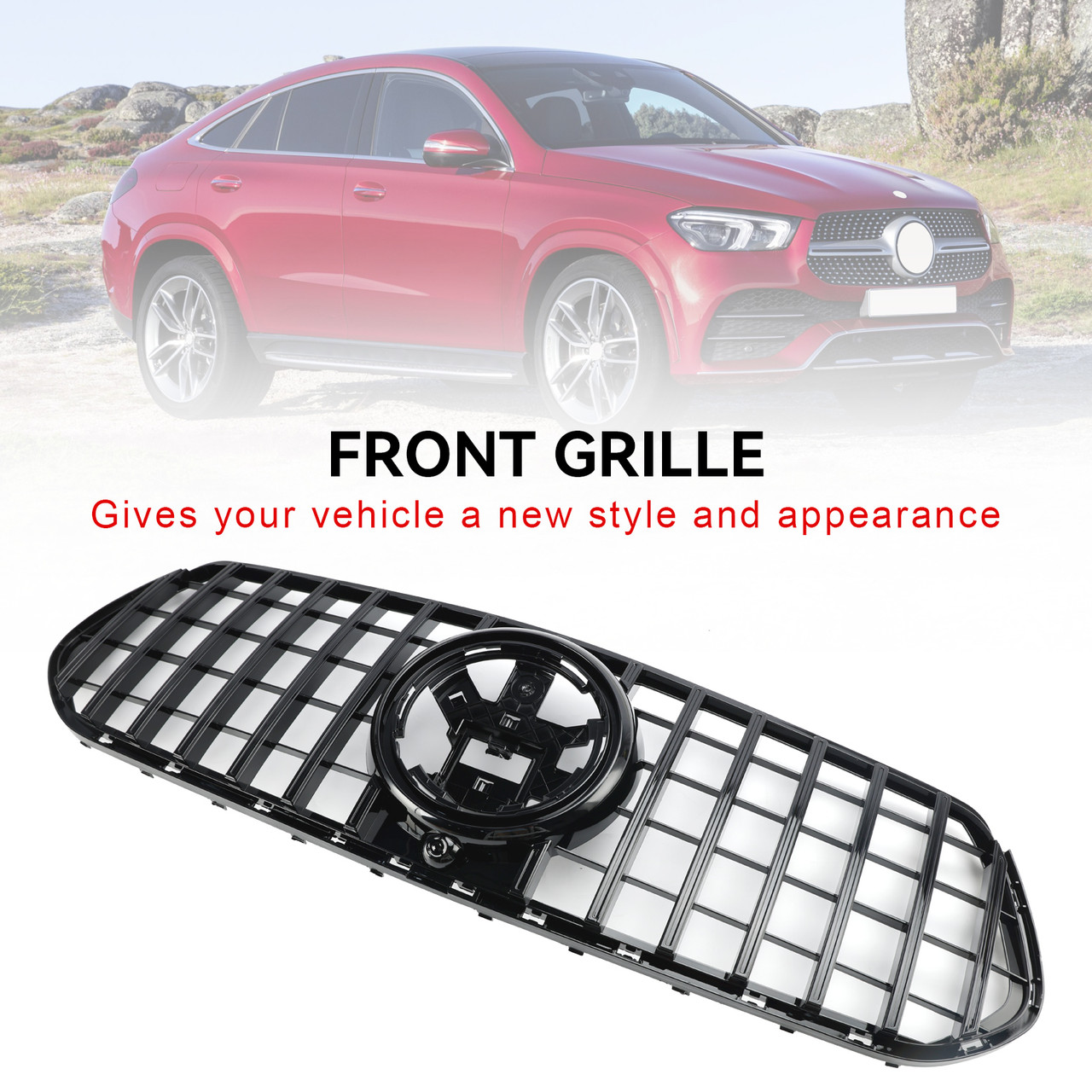 Front Bumper Grille With Letters Fit Mercedes Benz GLE W167 C167 V167 2019-2024