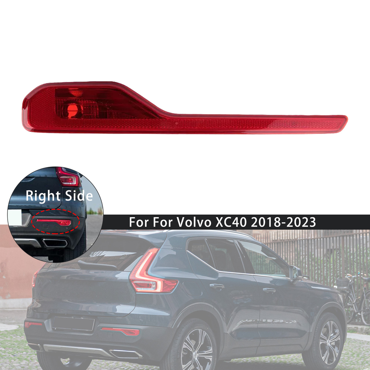 2018-2023 Volvo XC40 Right Side Rear Bumper Reflector Light Without bulb 31656865 Generic