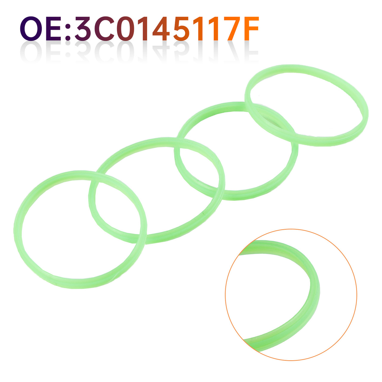 1999-2016 Audi 4pcs Intercooler Turbo Hose Pipe Seal O-Ring 3C0145117F Generic