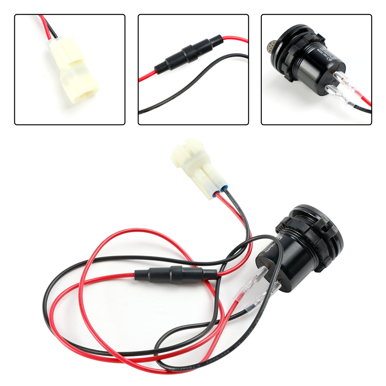2022-2024 Kawasaki Versys 650 12V Socket Charger USB+C Type Quick Black Generic