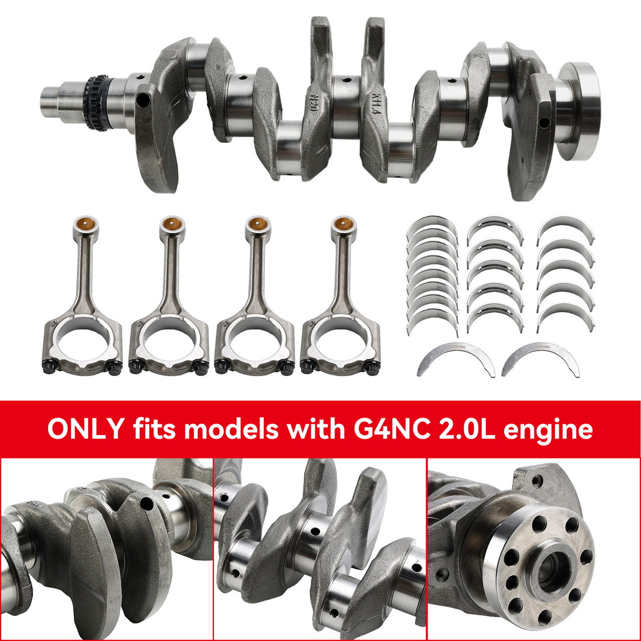 2013-2022 Hyundai KIA Soul G4NC 2.0L Engine Crankshaft Conrod Main & Rod Bearing Kit 23040-2E000 Generic