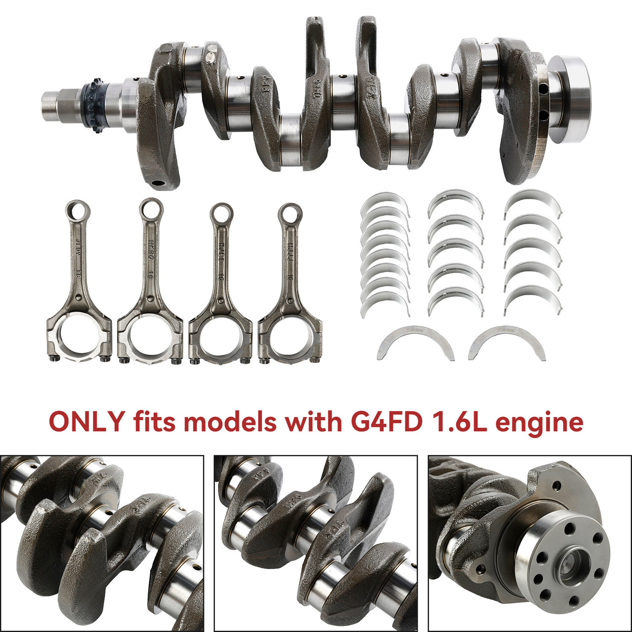 2012-2017 Hyundai Accent Kia Rio Soul G4FD 1.6L Engine Crankshaft