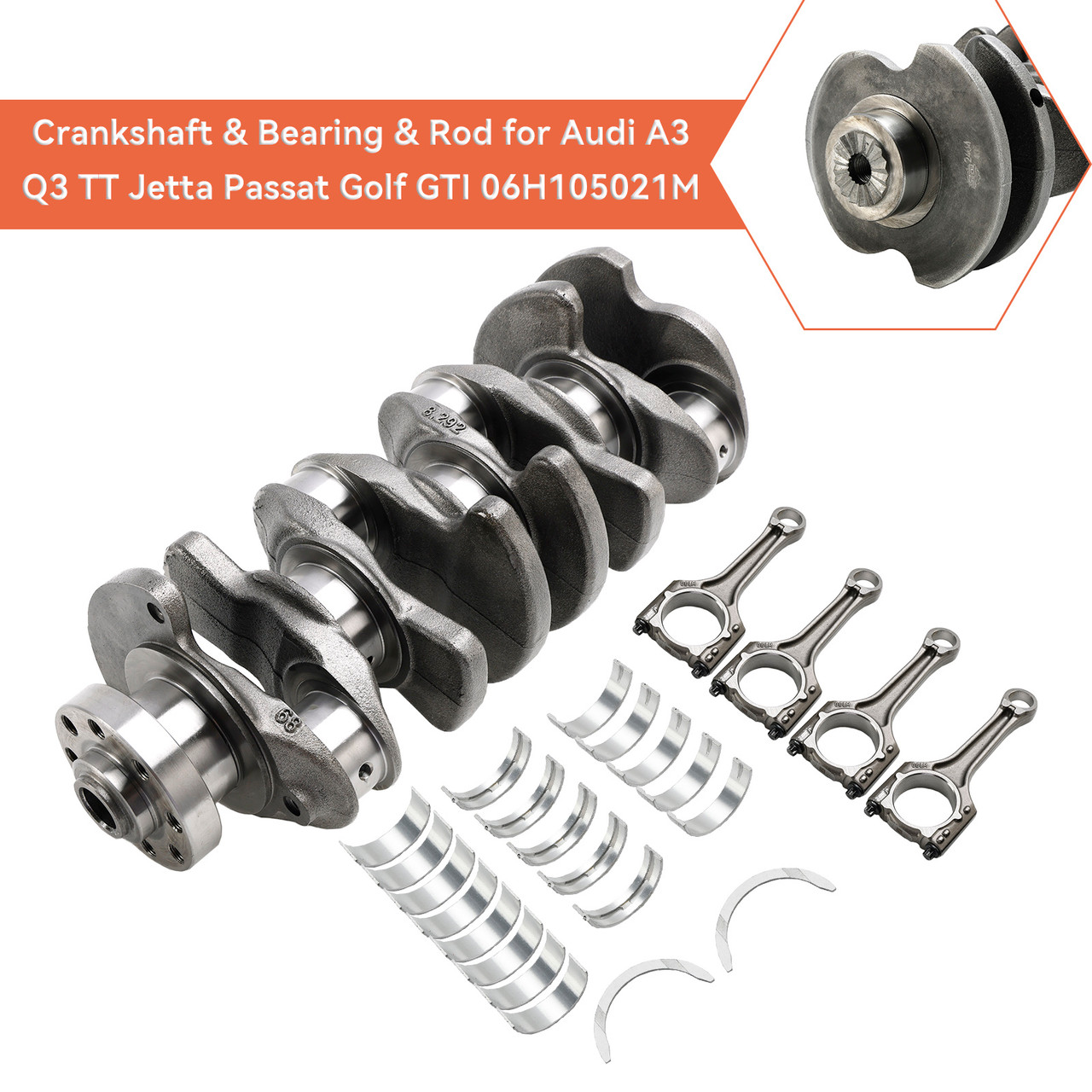 2010-2014 Skoda Superb 2.0TSI Crankshaft & Bearing & Rod 06H105021M 06H105021F Generic