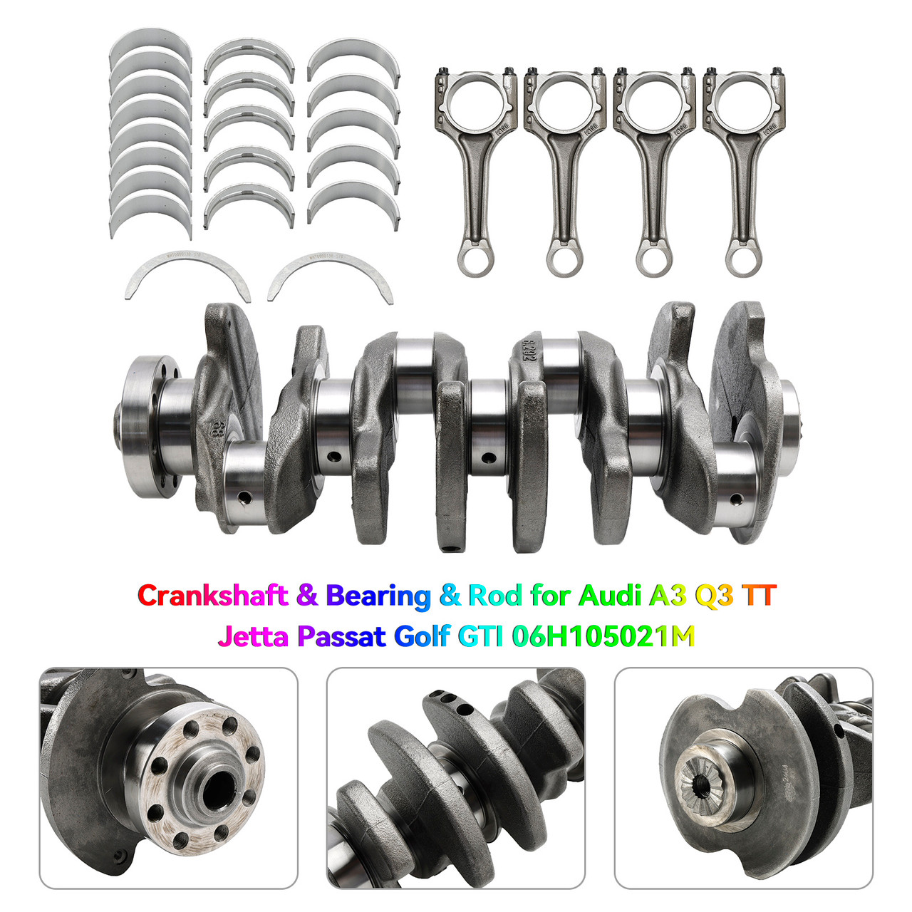 2010-2014 Skoda Superb 2.0TSI Crankshaft & Bearing & Rod 06H105021M 06H105021F Generic