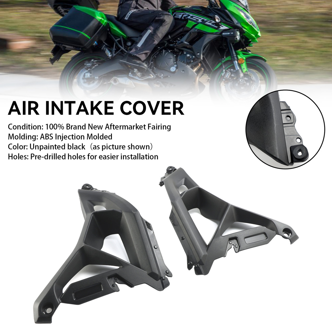 2022-2024 Kawasaki Versys650/KLE650 Unpainted Air Intake Vent Side Panels Generic