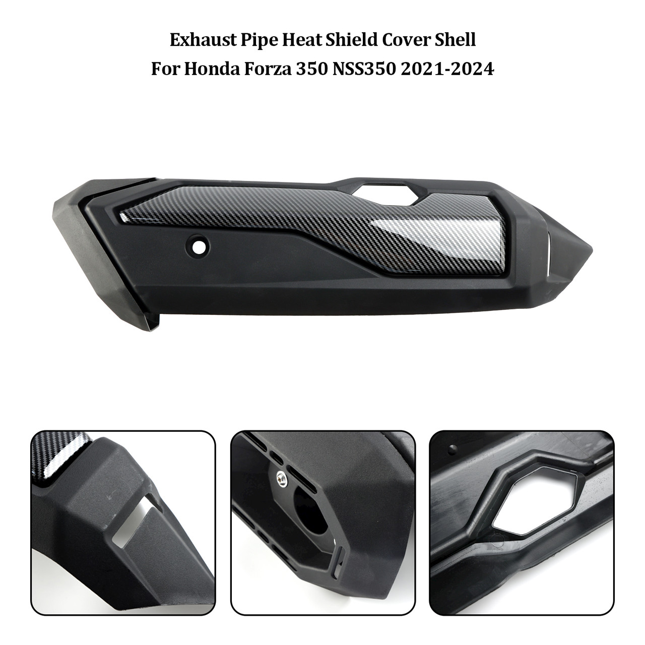2021-2024 Honda Forza 350 NSS350 Exhaust Pipe Heat Shield Cover Shell Carbon Generic