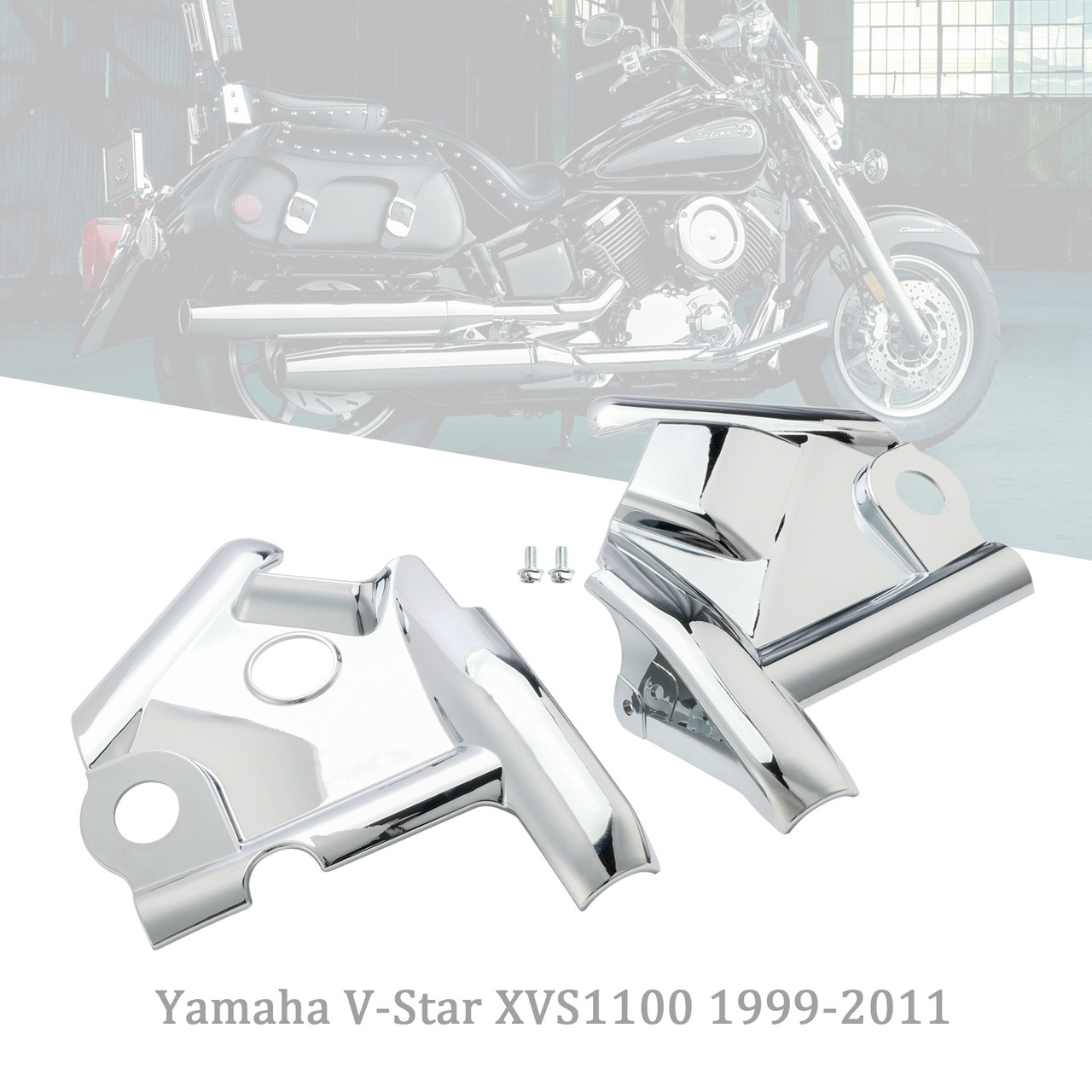 1999-2011 Yamaha V-Star XVS1100 Front Fork Upper Frame Neck Cover Chrome Generic