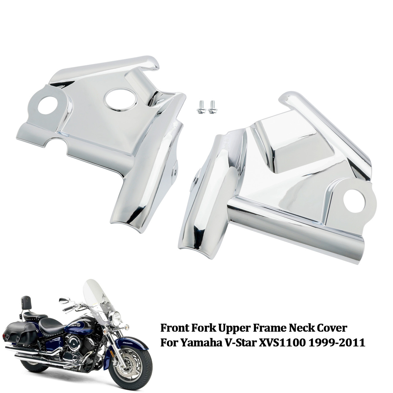 1999-2011 Yamaha V-Star XVS1100 Front Fork Upper Frame Neck Cover Chrome Generic