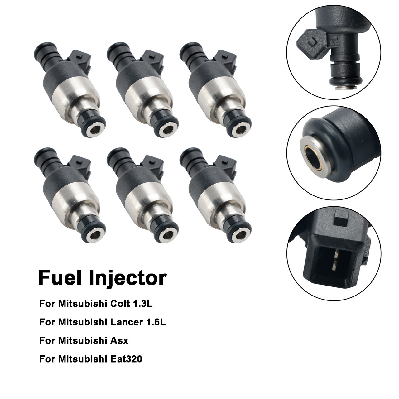 1987-1988 CADILLAC CIMARRON 6PCS Fuel Injector 5235136 Silver Generic
