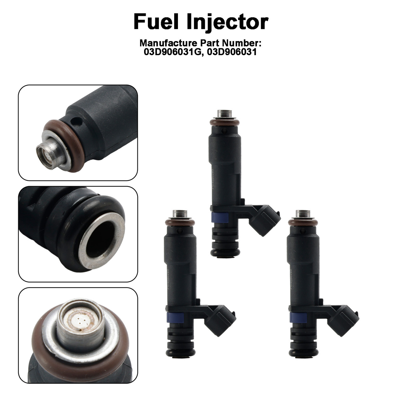 2006-2014 SKODA FABIA II Combi 3PCS Fuel Injector 03D906031G Black Generic
